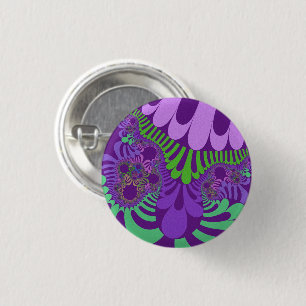 Purple and Green Mod 3 Cm Round Badge