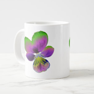 Purple and Green Pansy Mug
