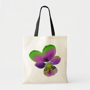 Purple and Green Pansy Tote Bag