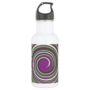 Purple and green pinwheel design 532 ml water bottle