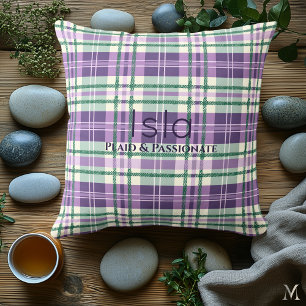 Purple and Green Plaid Custom Elegant Tartan Cushion
