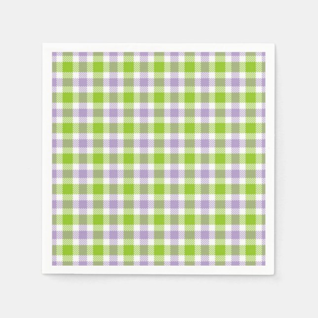 Purple and Green Plaid  Napkin (Front)