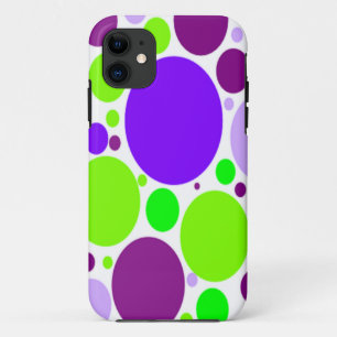 Purple And Green Polka Dots iPhone 11 Case