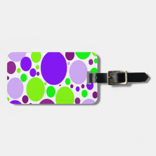 Purple And Green Polka Dots Luggage Tag