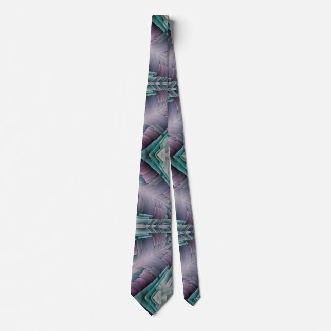 purple and green scifi modern  tie (Front)