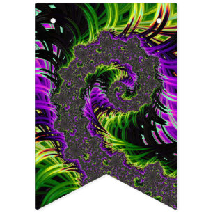 Purple and Green Spiral Bunting