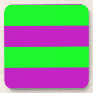 Purple and Green Stripes Design Coaster