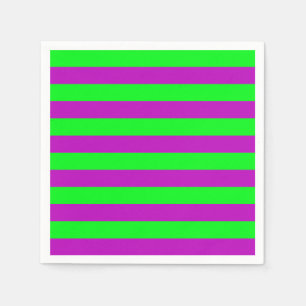Purple and Green Stripes Design Napkin