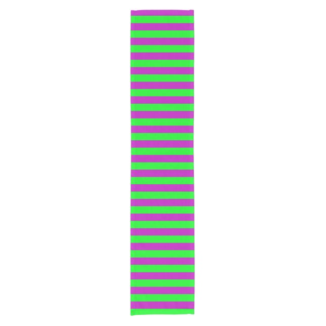 Purple and Green Stripes Design Short Table Runner (Front)