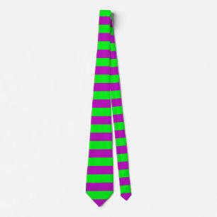 Purple and Green Stripes Design Tie