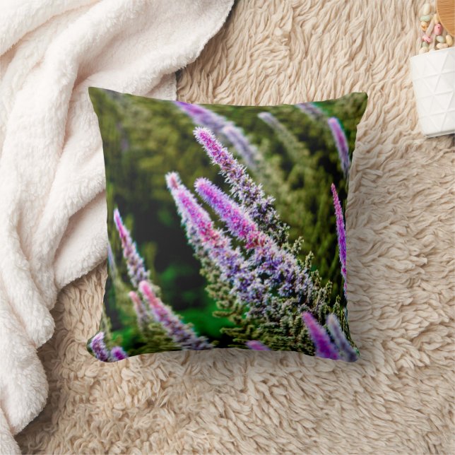 Purple and Green Wildflower Cushion (Blanket)