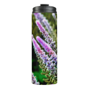 Purple and Green Wildflowers Thermal Tumbler