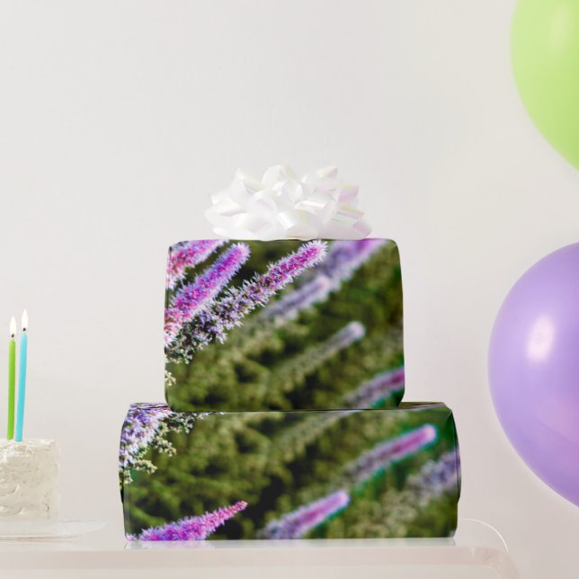 Purple and Green Wildflowers Wrapping Paper (Party Gifts)