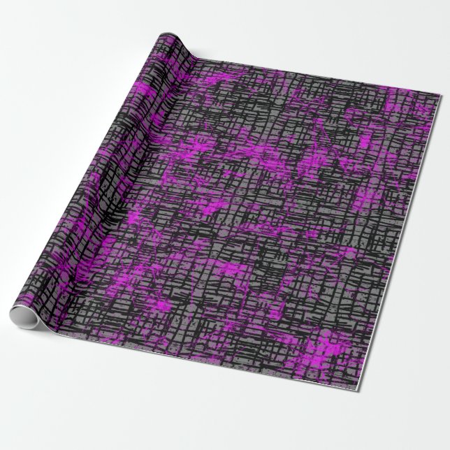 Purple and Grey abstract  Wrapping Paper (Unrolled)