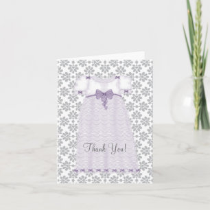 Purple and Grey Baby Shower Thank You Cards