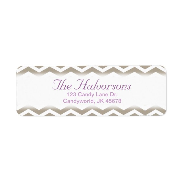 Purple and Grey Chevron Address Labels (Front)