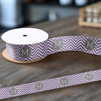 Purple and Grey Chevron Pattern with Monogram