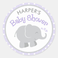 Purple and Grey Elephant Baby Shower