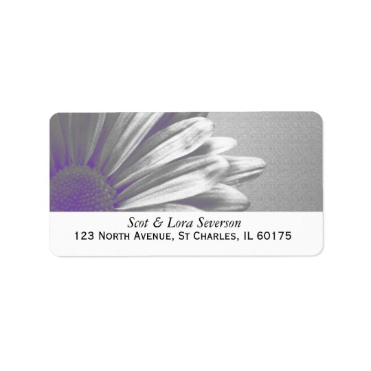 Purple and Grey Floral Highlights Return Address Address Label