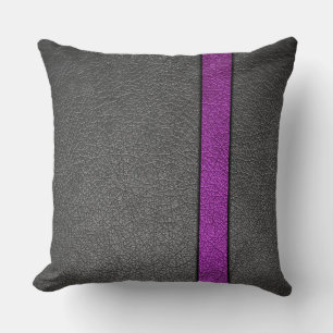 Purple and Grey Leather Cushion