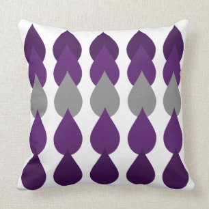 Purple and Grey Modern Graphic Cushion