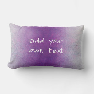 purple and grey ombre artistic add your own text lumbar cushion