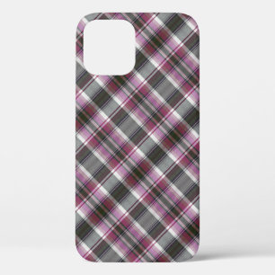 Purple and Grey Plaid iPhone 12 Case