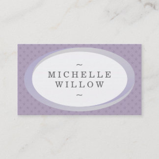 Purple and Grey Stars Name Frame Business Card