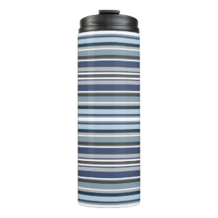 Purple and Grey Stripes Thermal Tumbler