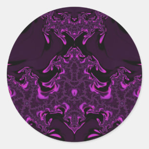 Purple and hot, fluoro Pink~ Classic Round Sticker