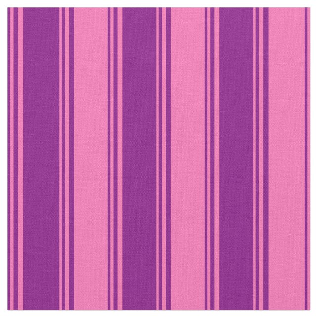 Purple and Hot Pink Coloured Striped Pattern Fabric (Close Up)