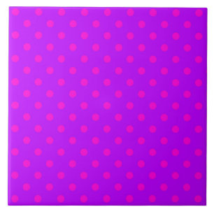 Purple and Hot Pink Polka Dots Pattern Tile