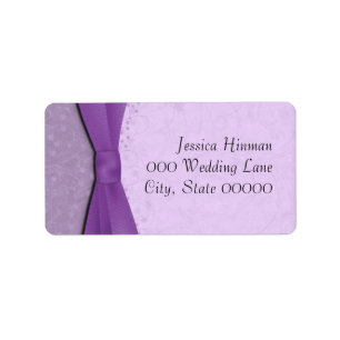 Purple and Lavender Floral Wedding Address Labels