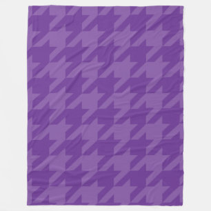Purple and Lavender Houndstooth Fleece Blanket