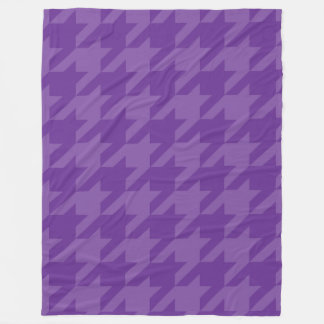 Purple and Lavender Houndstooth Fleece Blanket