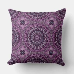 Purple and Lavender Mandala Pattern Design Cushion