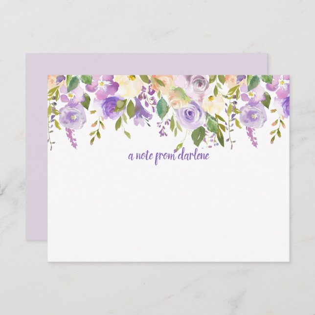 Purple and Lavender Watercolor Roses | Card (Front/Back)