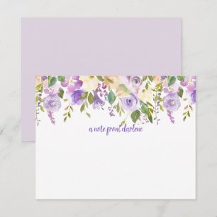 Purple and Lavender Watercolor Roses   Card