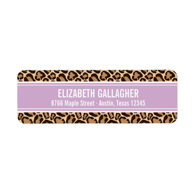 Purple and Leopard Print Return Address Label (Front)