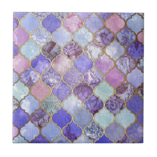 Purple and Light Blue Moroccan Tile Pattern