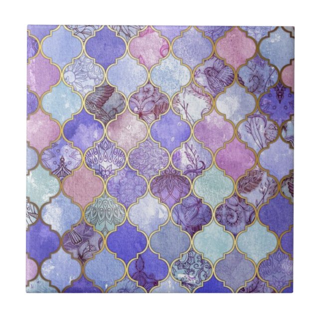 Purple and Light Blue Moroccan Tile Pattern (Front)