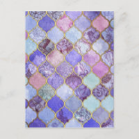 Purple and Light Blue Moroccan Tile Pattern
