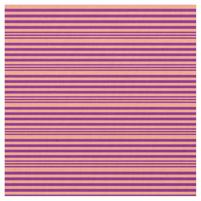 Purple and Light Salmon Stripes/Lines Pattern Fabric (Close Up)