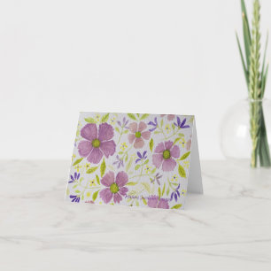 Purple and Lilac floral Note/Greeting Card