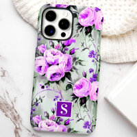 Purple and Lilac Monogram Floral