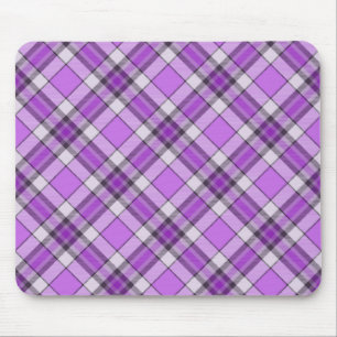 Purple And Lilac Tartan Mouse Pad