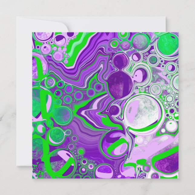 Purple and Lime Green Marble Fluid Art  (Front)