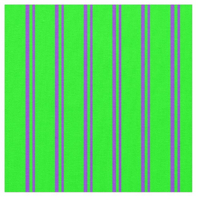 Purple and Lime Lines Pattern Fabric (Close Up)