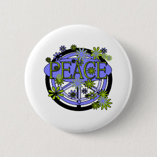 Purple and Lime Peace 6 Cm Round Badge