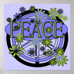 Purple and Lime Peace T-shirts and Gifts Poster